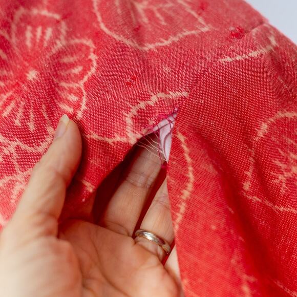 Vintage 60s Men’s Kimono Robe, Repair ISSUES, Orange Cream Wool Japan Retro, LG - Picture 8 of 13